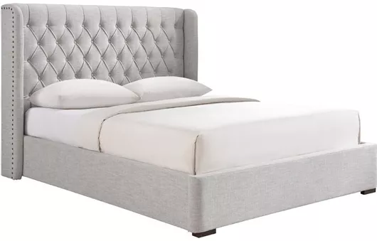 Κρεβάτι Duchess Υπέρδιπλο Επενδυμένο με Ύφασμα για Στρώμα 160x200cm Μπεζ