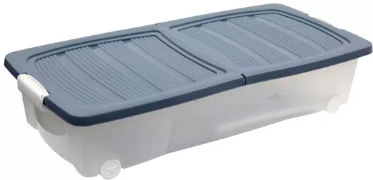 Next Πλαστικό Κουτί Αποθήκευσης με Ρόδες και Καπάκι Μπλε 17cm