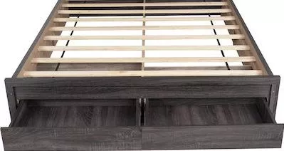 Κρεβάτι HomeMarkt Capri HM312.07 Διπλό με Αποθηκευτικό Χώρο & Τάβλες Μελαμίνη για Στρώμα 150x200cm Zebrano