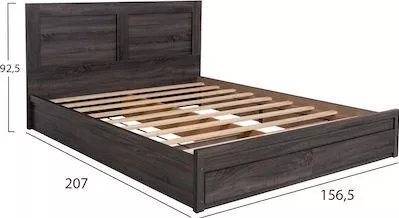 Κρεβάτι HomeMarkt Capri HM312.07 Διπλό με Αποθηκευτικό Χώρο & Τάβλες Μελαμίνη για Στρώμα 150x200cm Zebrano