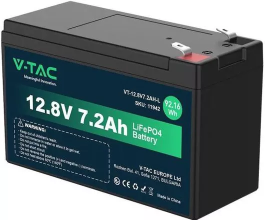 V-tac Μπαταρία UPS με Χωρητικότητα 7.2Ah και Τάση 12.8V 1τμχ