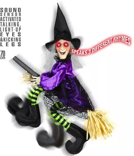 Αποκριάτικο Αξεσουάρ Halloween Διακοσμητικό Μάγισσα 70cm Μαύρο