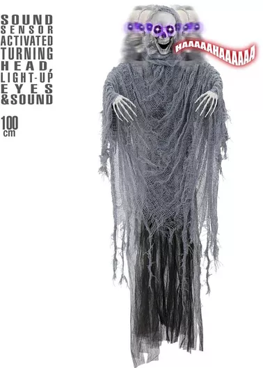 Αποκριάτικο Αξεσουάρ Halloween Διακοσμητικό Σκελετός με Ήχο & Κίνηση 100cm Μαύρο