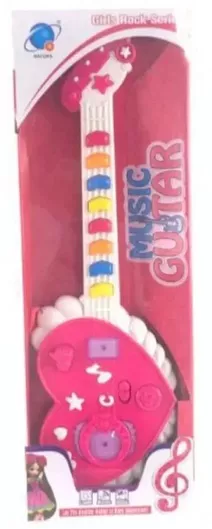 Μουσικό Παιχνίδι Κιθάρα Καρδιά 53cm για 2+ Ετών Ροζ