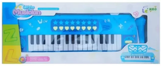 Μουσικό Παιχνίδι Πιάνο με Μικρόφωνο 48cm για 2+ Ετών Μπλε