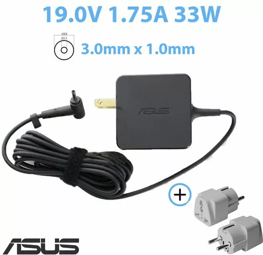 Γνήσιο Τροφοδοτικό Laptop Asus 19V 1.75A 33W 3.0mm x 1.0mm 0A001-00341500 UK PLUG (with us adapter) AC Adapter