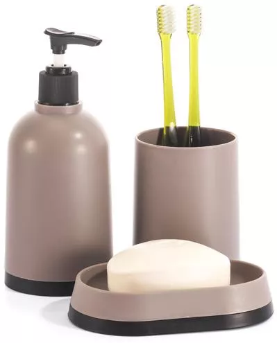 Αξεσουάρ Μπάνιου Cyclops Σετ 3τμχ Καφέ