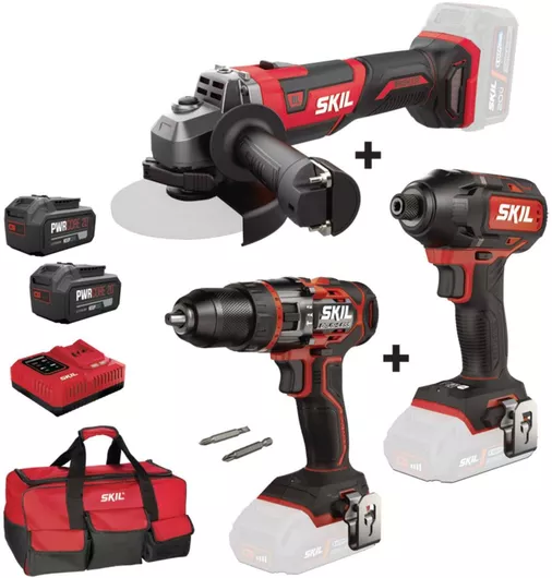 Σετ Skil Pro Starter Pack Pro 1 Γωνιακός Τροχός & Κρουστικό Δραπανοκατσάβιδο & Παλμικό Κατσαβίδι με 2 Μπαταρίες & Θήκη