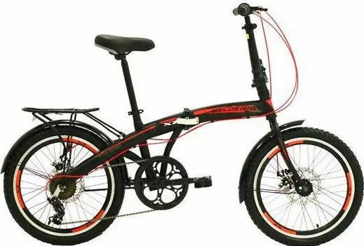 Ποδήλατο Πόλης Belderia X7 Folding 20" Σπαστό με 7 Ταχύτητες & Μηχανικά Δισκόφρενα Μαύρο