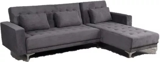 Καναπές Eliza Γωνιακός Κρεβάτι με Αναστρέψιμη Γωνία 244x162cm Σκούρο Γκρι
