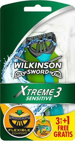Ξυραφάκια Σώματος Wilkinson Sword Xtreme III Sensitive Πολλαπλών Χρήσεων 4τμχ