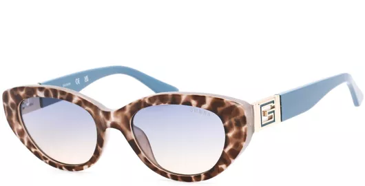 Γυαλί Ηλίου Guess Γυναικεία με Πολύχρωμο Ταρταρούγα Κοκκάλινο Σκελετό & Μπλε Ντεγκραντέ Φακό GU7849 92W