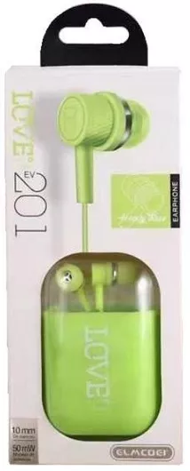 Handsfree Ακουστικά Love EV-201 In-ear με Βύσμα 3.5mm Πράσινο