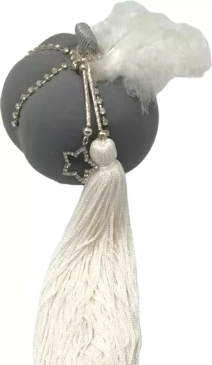 Επιτραπέζιο Γούρι Χάνδρες & Ιδέες Κολοκύθα Χειροποίητο Γκρι