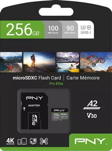 Κάρτα Μνήμης PNY PRO Elite microSDXC 256GB U3 V30 A2 με αντάπτορα
