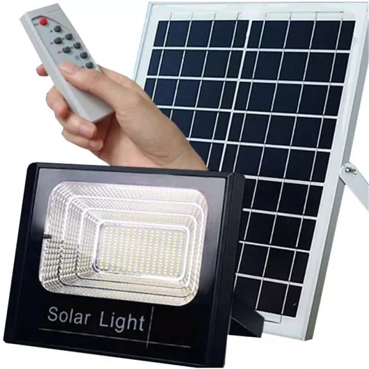 Προβολέας Jortan Στεγανός Ηλιακός LED 100W Ψυχρό Λευκό 6500K με Φωτοκύτταρο & Τηλεχειριστήριο IP66