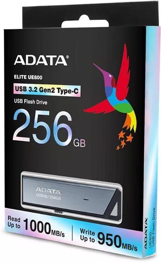Adata Elite UE800 256GB USB 3.2 Stick με σύνδεση USB-C Ασημί