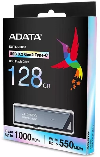 Adata Elite UE800 128GB USB 3.2 Stick με σύνδεση USB-C Ασημί