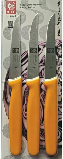 Σετ Μαχαίρια Icel 4400.S002000.003 από Ανοξείδωτο Ατσάλι 10cm Σετ 3τμχ