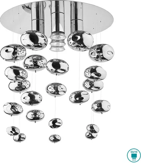 Πλαφονιέρα Οροφής Nowodvorski Salva-E Μοντέρνα Μεταλλική με Ντουί GU10 σε Ασημί χρώμα