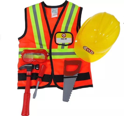 Construction Worker in Garment Ba Αποκριάτικος Κράνος