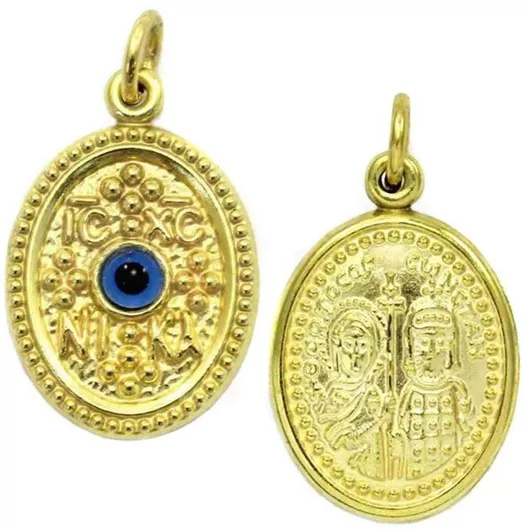 Γυναικείο Κολιέ Goldjewels Κωνσταντινάτο Ματάκι  Ασήμι Επιχρυσωμένο  Κίτρινο 