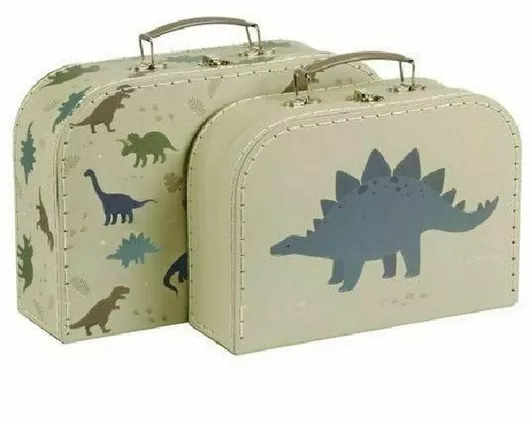 Διακοσμητικό Βαλιτσάκι Μουσικά Κουτιά A Little Lovely Company Dinosaurs από Ξύλο 2τμχ