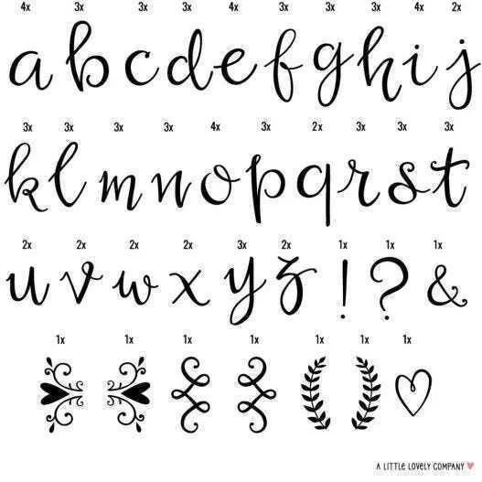 A Little Lovely Company Σετ Γράμματα Σύμβολα Script Φωτειζόμενο Πίνακα Lightbox