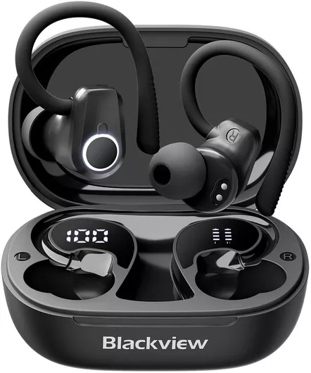Bluetooth Handsfree Ακουστικό BlackView Airbuds 60 με Αντοχή στον Ιδρώτα & Θήκη Φόρτισης Μαύρο