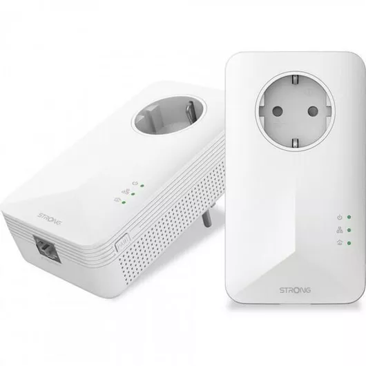 Powerline Strong Wi-Fi 600 Kit v2 Διπλό για Ασύρματη Σύνδεση Wi‑Fi 4 με Passthrough Πρίζα & 2 Θύρες Ethernet