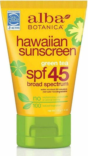 Αντηλιακή Λοσιόν Σώματος Alba Botanica Hawaiian Sunscreen Green Tea Lotion Αδιάβροχη SPF45 115ml 113gr