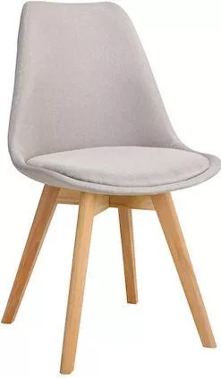 Καρέκλα Τραπεζαρίας Pakoworld Gaston 271-000015 Υφασμάτινη 56x43x83cm Μπεζ