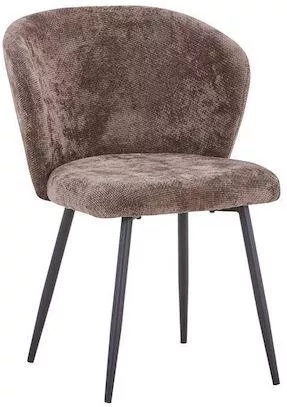 Καρέκλα Karg Pakoworld Ανθρακί Ύφασμα-Πόδι Μαύρο Μέταλλο 57x62x80cm Σετ 2τμχ 