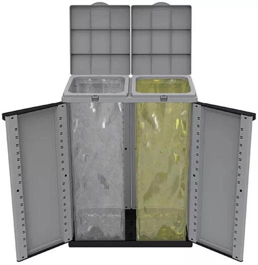 Κάδος Απορριμμάτων Πλαστικός 2x110lt Μαύρος