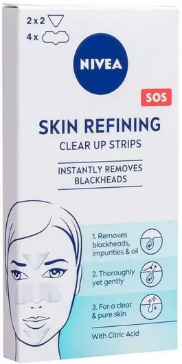 Μάσκες Προσώπου Nivea Refining SOS Clear Up Strips για Καθαρισμό 8τμχ