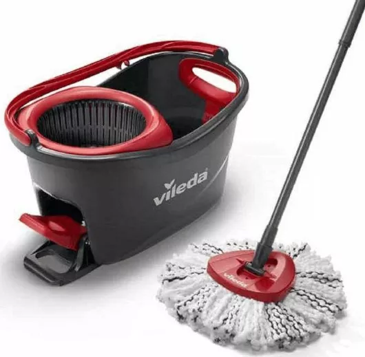Σετ Κουβάς με Σφουγγαρίστρα Vileda με Μικροίνες Rotary Mop Turbo