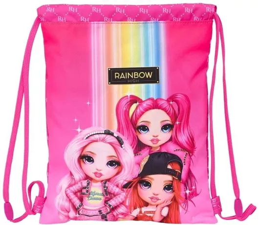 Παιδική Τσάντα Πουγκί Rainbow 26cm Φούξια