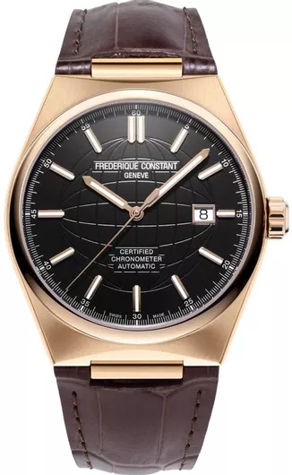 Γυναικείο Ρολόι Frederique Constant Αυτόματο με Δερμάτινο Λουράκι  Καφέ 