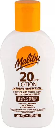 Malibu Sun Lotion Αδιάβροχη Αντηλιακή Λοσιόν για το Σώμα SPF20 100ml