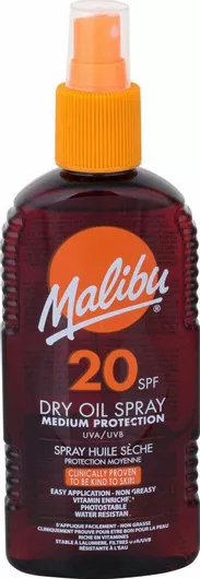 Malibu Dry Oil Spray Medium Protection Waterproof SPF20 200ml