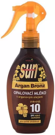 Αντηλιακό Προσώπου & Σώματος Vivaco Sun Argan Bronz Suntan Λοσιόν SPF10 σε Spray 200ml