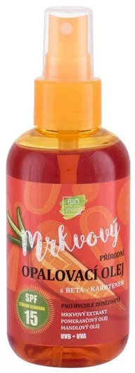 Αντηλιακό Σώματος Vivaco 100% Natural Suntan Oil With Carrot Extract Λάδι SPF15 σε Spray 150ml