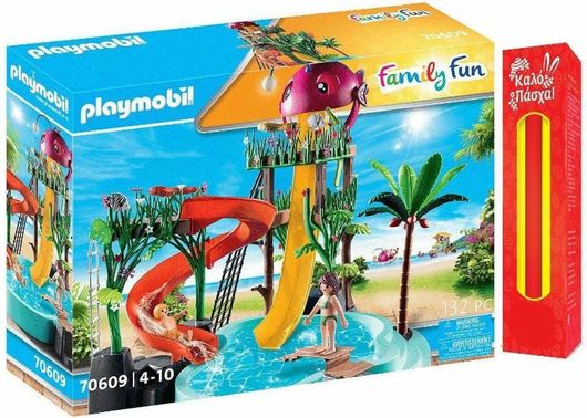Παιχνιδολαμπάδα Playmobil Family Fun Aqua Park με Νεροτσουλήθρες για 4+ Ετών