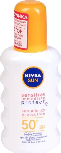 Αντηλιακό Σώματος Nivea Sun Sensitive Immediate Protect Sun Αδιάβροχη Λοσιόν SPF50 σε Spray 200ml