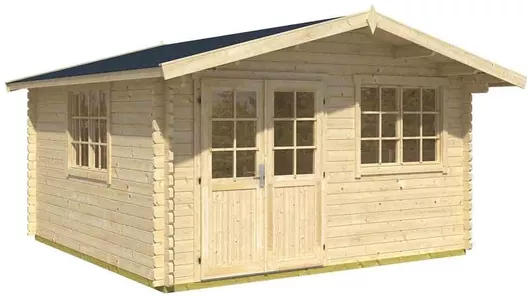 Ξύλινο Σπίτι Καλλιόπη Μπεζ με Διπλή Πόρτα Μ3.9xΠ3.9xΥ2.57m