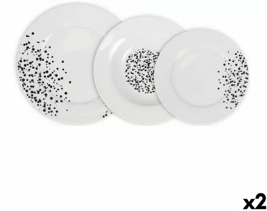 Σερβίτσιο Πιάτου La Mediterranea από Πορσελάνη 18τμχ Λευκό