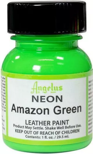 Υγρό Χρώμα Χειροτεχνίας Angelus Paint Neon Amazon Πράσινο για Δέρμα 29.5ml