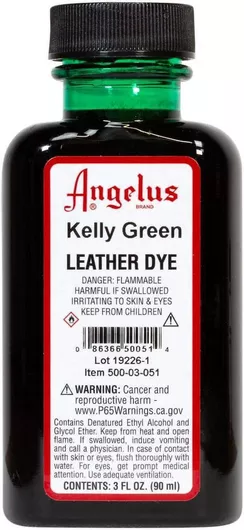 Υγρό Χρώμα Χειροτεχνίας Angelus Leather Dye Kelly Πράσινο για Δέρμα 90ml