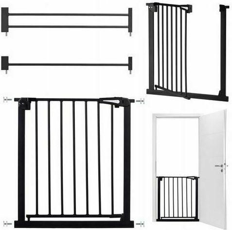 Momi Paxi Πτυσσόμενες Προστατευτική Πόρτα από Μέταλλο Μαύρο 103cm 3τμχ