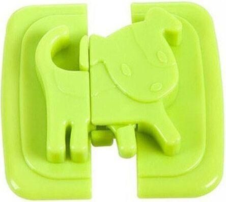 Dror Προστατευτικό για Ντουλάπια & Συρτάρια με Αυτοκόλλητο από Πλαστικό Πράσινο 6x6cm